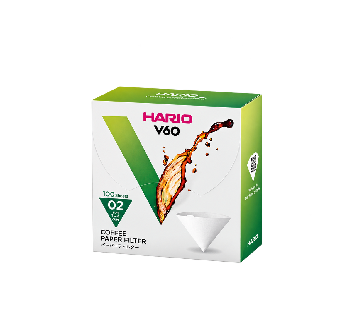Hario V60 02 Coffee Filters 100 Pack