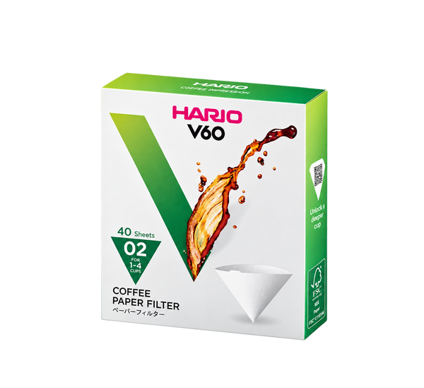 Hario V60 02 Coffee Filters- Pack of 40